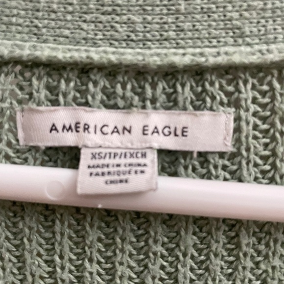 Extra Small Green American Eagle Button Up Cardigan - Picture 2 of 3